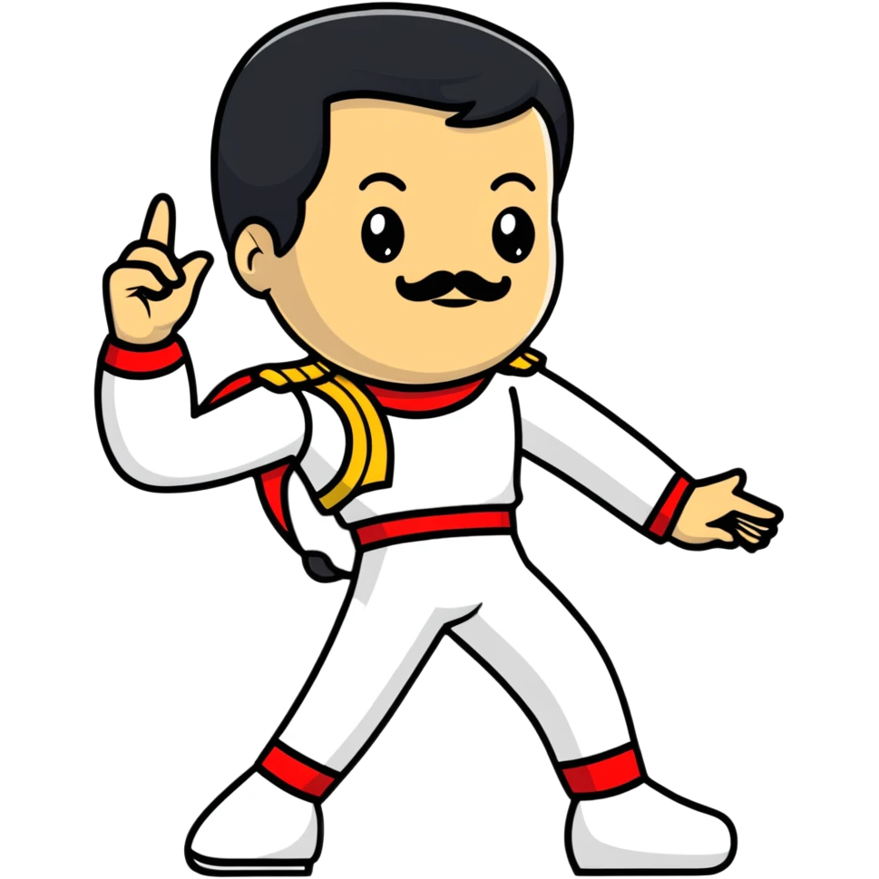 Freddie Mercury in iconic pose emoji
