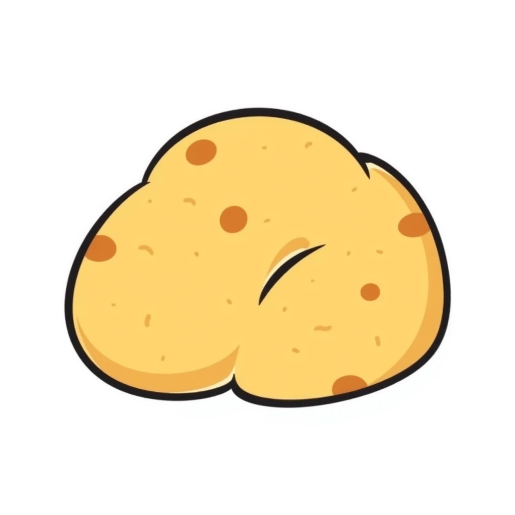 Korean egg bread, hand-drawn doodle style emoji