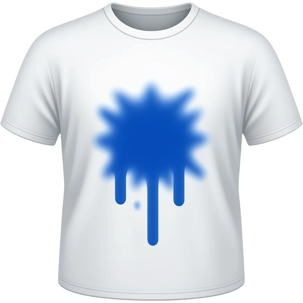 tshirt one big blue stain middle emoji