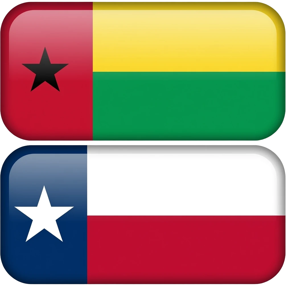 Guinea bissau and Texas flag emoji