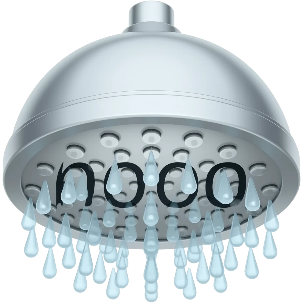 Shower head that says nooooo emoji