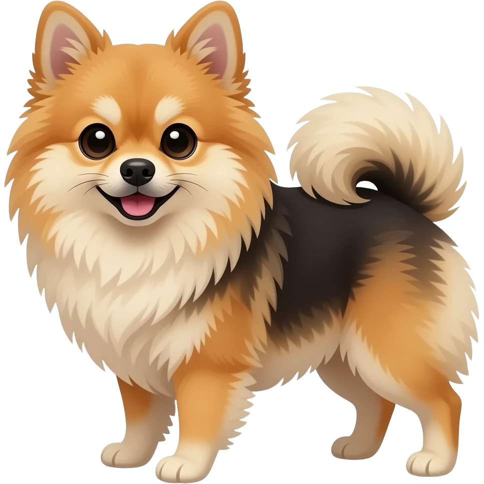 spitz nain merle et tan emoji