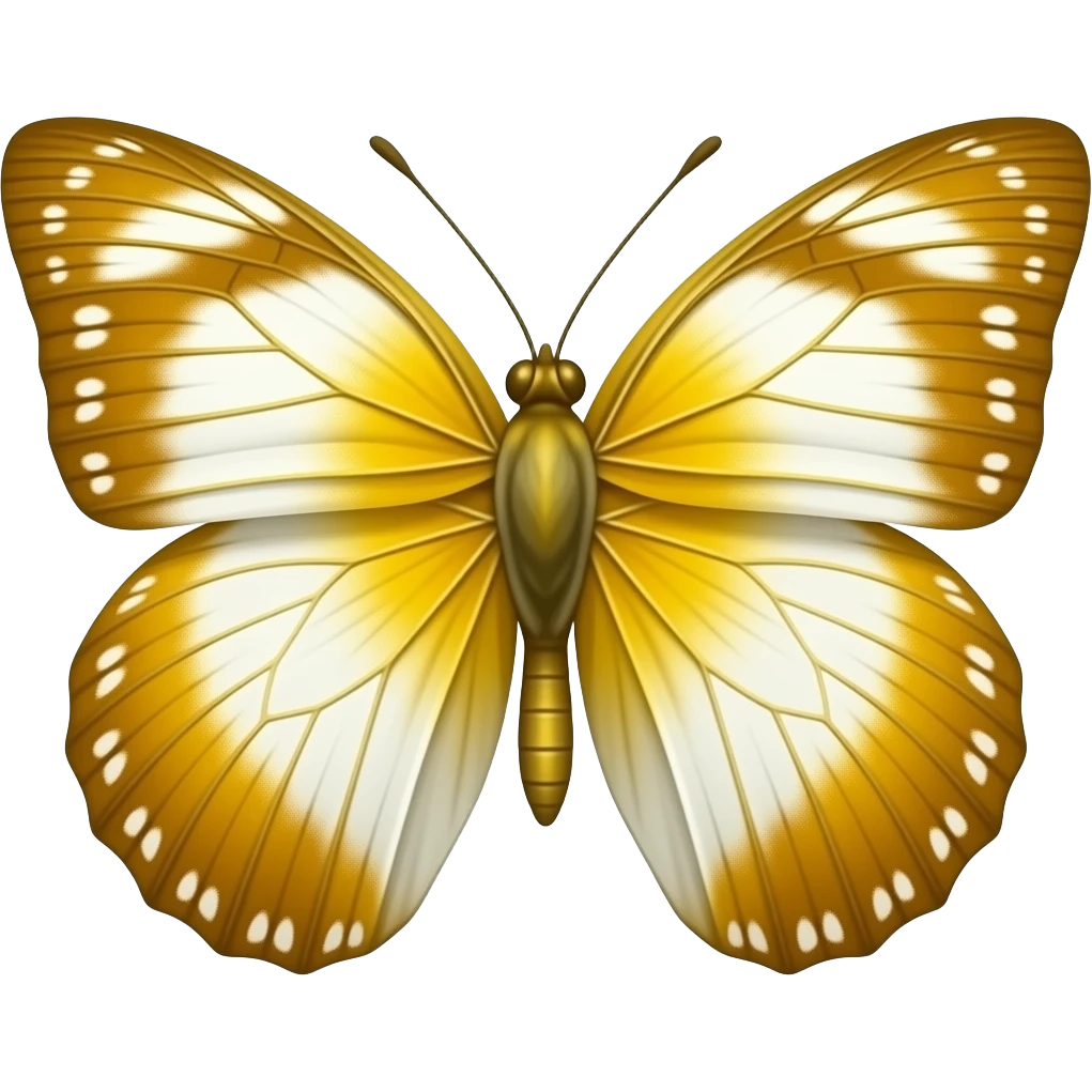 borboleta toda amarela com branca emoji