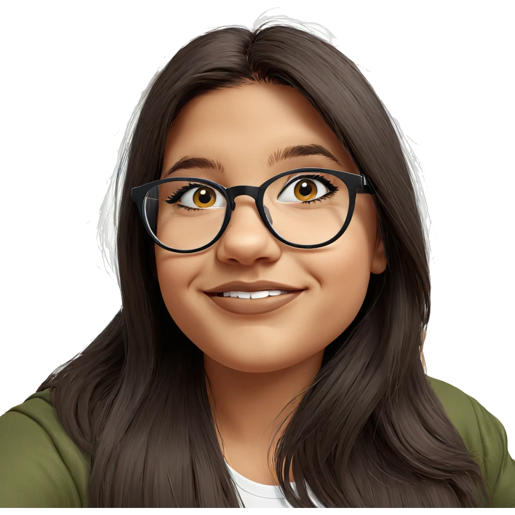 smiling girl with glasses portrait emoji