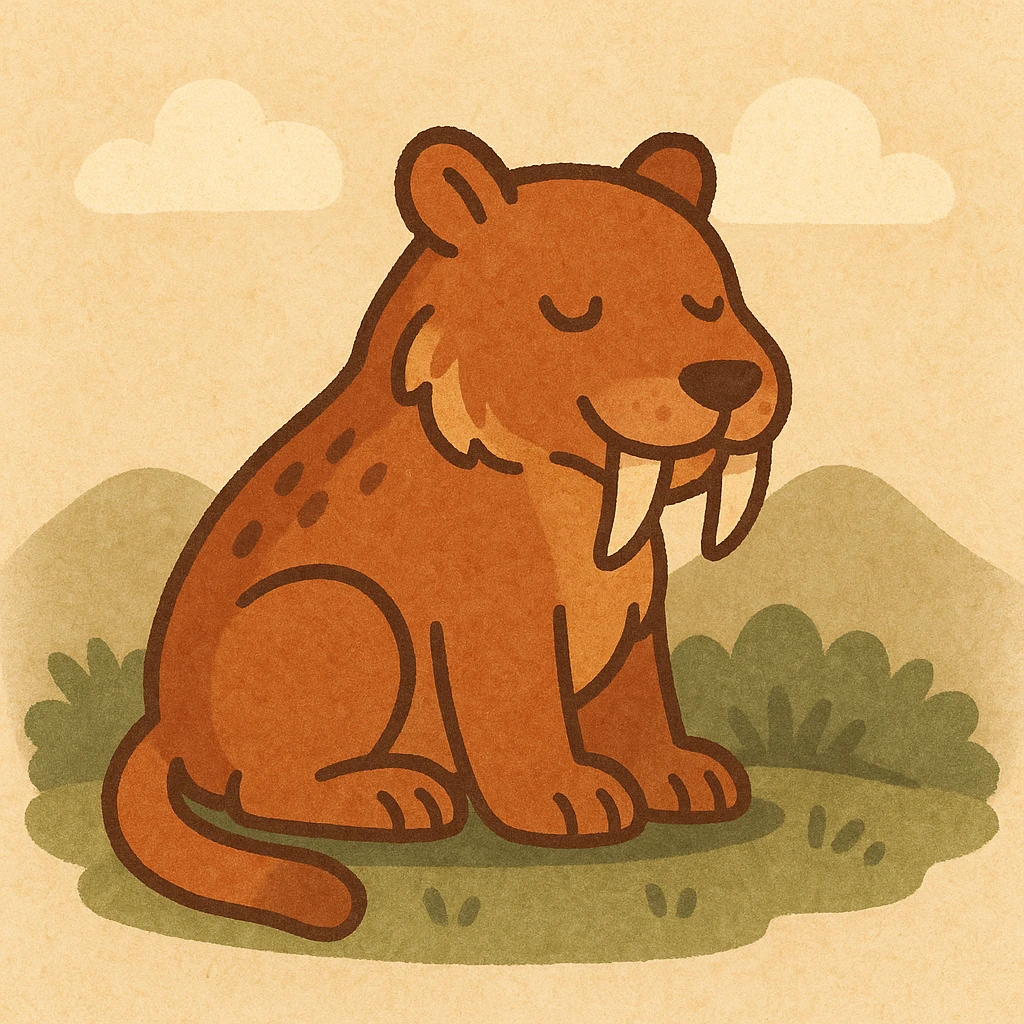 a saber-toothed animal, cartoon style emoji