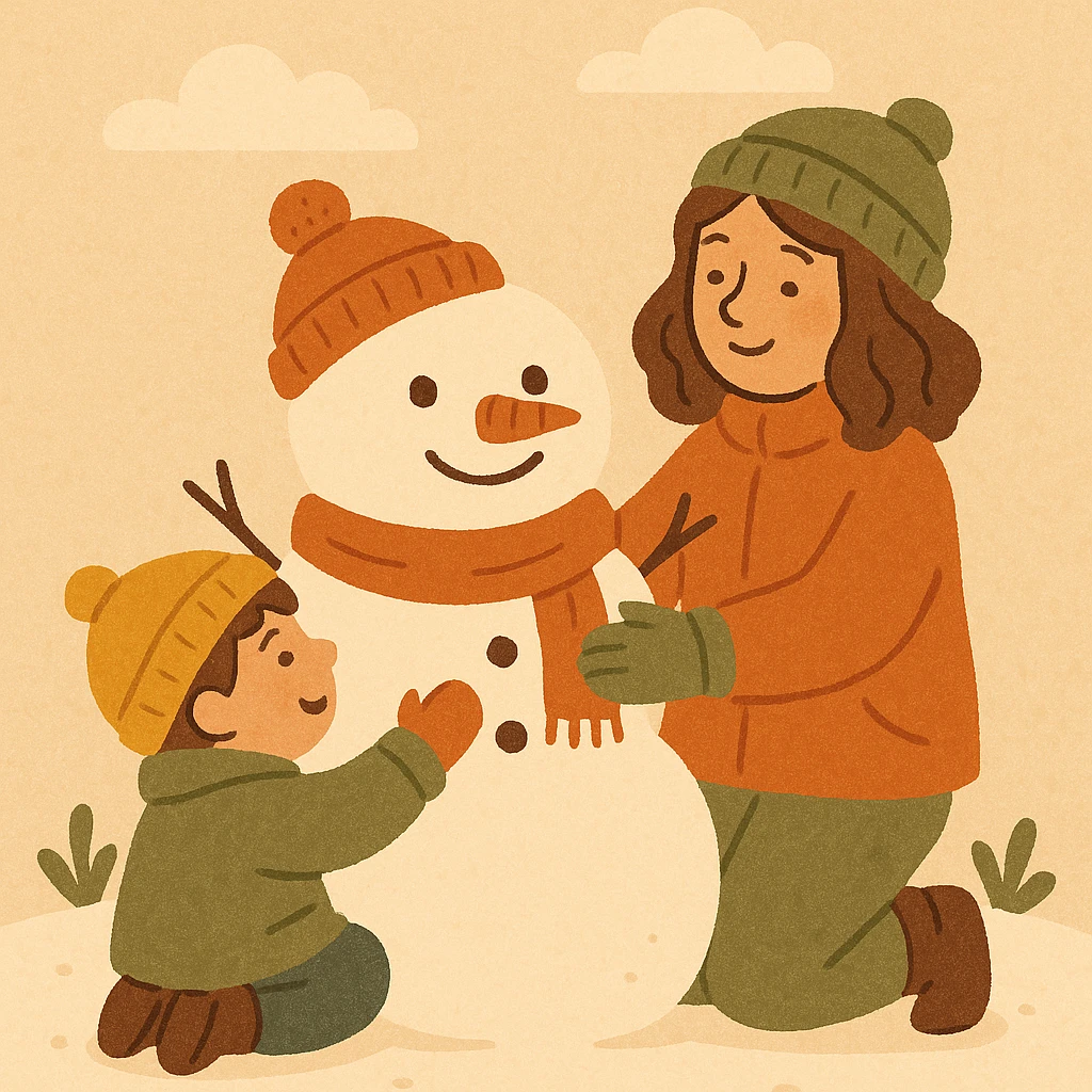 people making a snowman emoji