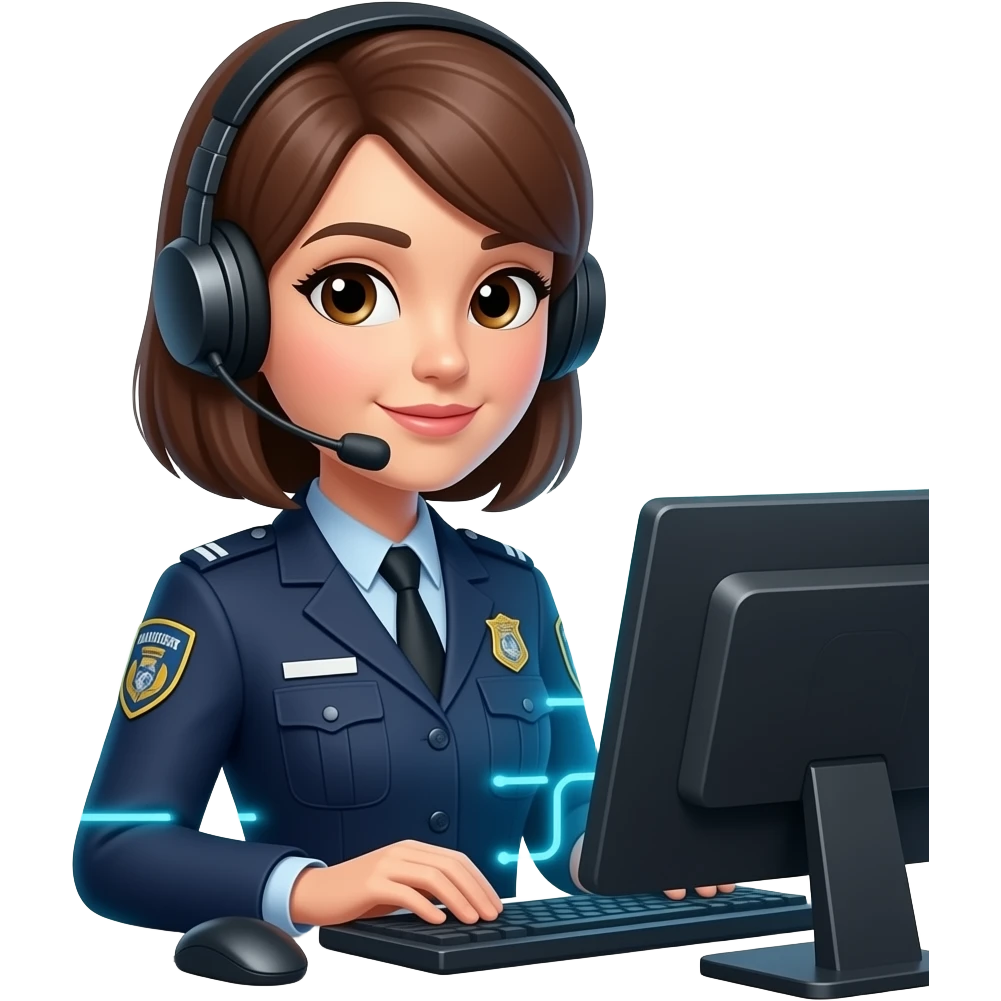 Demon Dispatch lady at a computer emoji