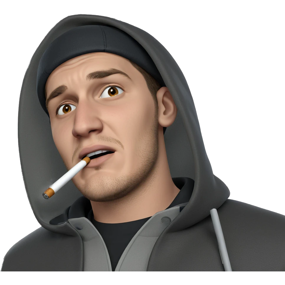 mature male with cigarette emoji