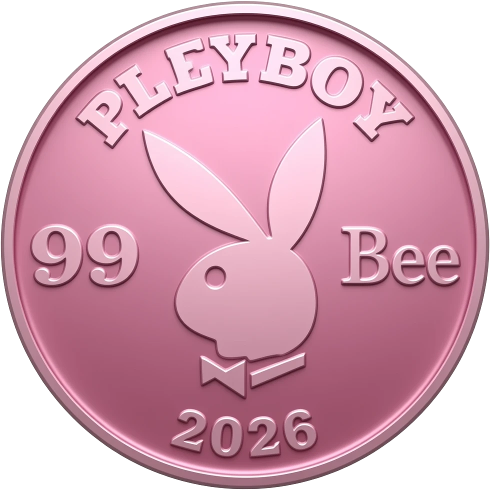 99 cent playboy bunny BarBee written 2026 engraved pink coin shiny emoji