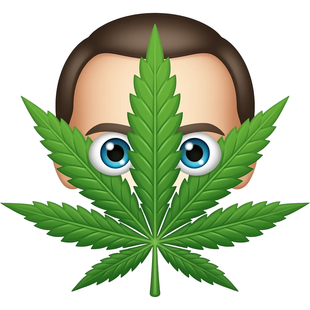 Marihuna con solo los ojos, sin la cabeza emoji