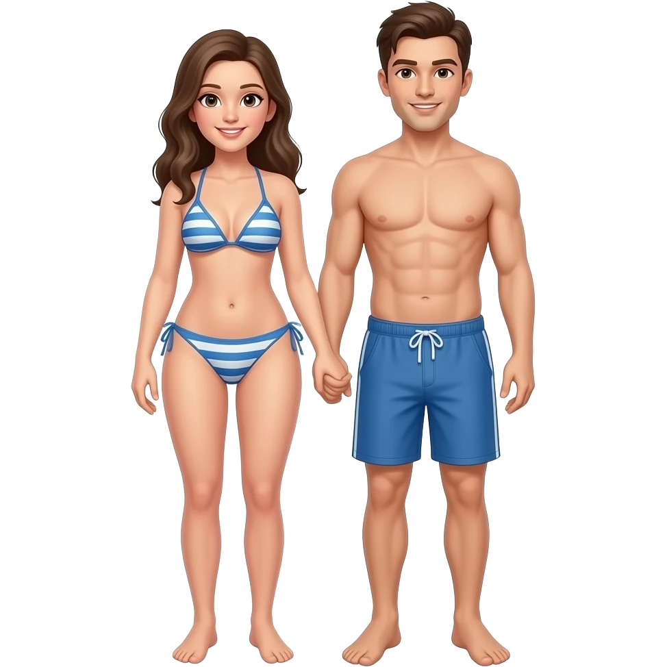 Skinny dipping couple emoji