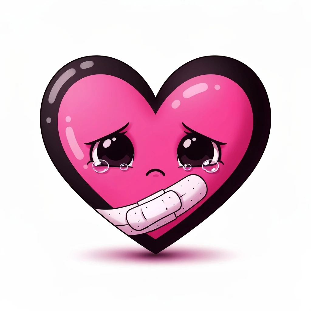 cute emo heart with a bandage emoji