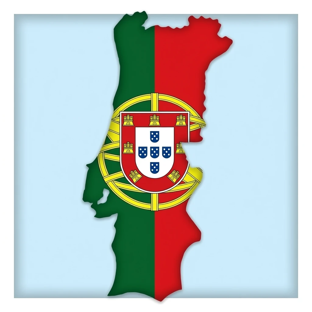 map of Portugal in the colors of the Portuguese flag emoji