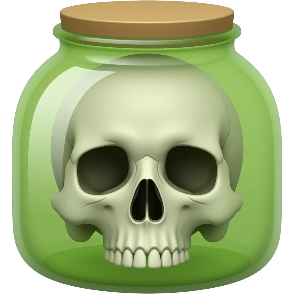 Skull in a green jar emoji
