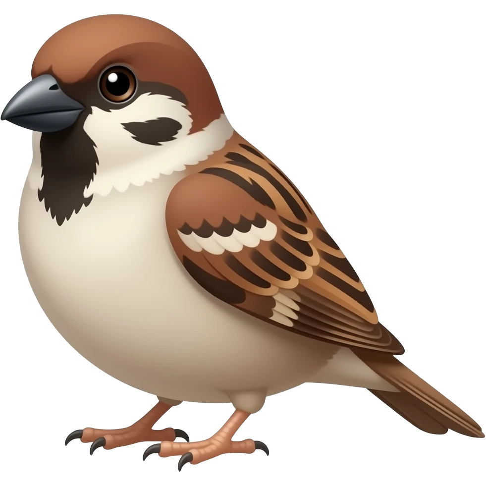 Cartoon 2d brown sparrow emoji