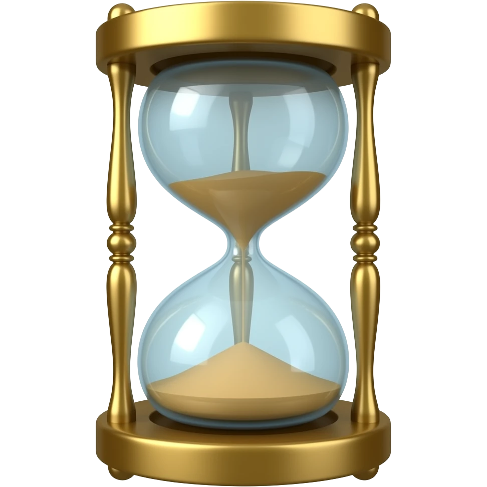 An hourglass with a single large stone in the top halfinside emoji