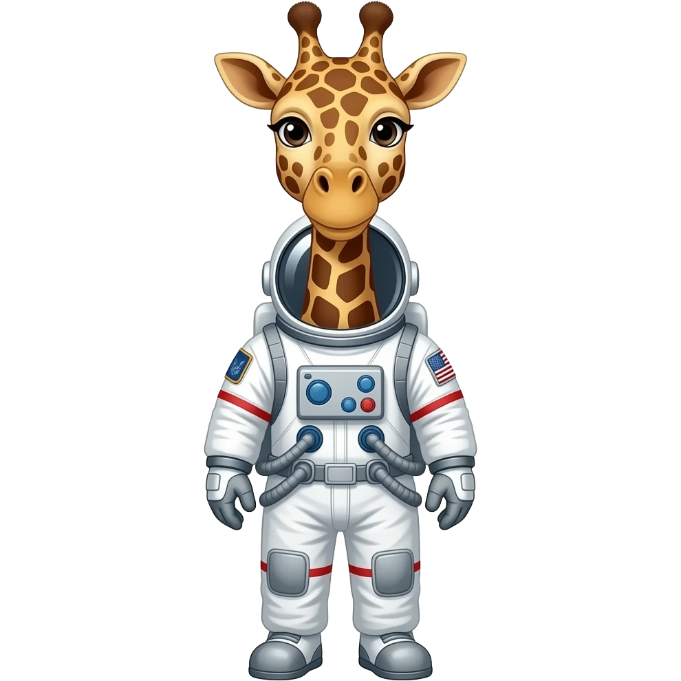 Giraffe astronaut emoji
