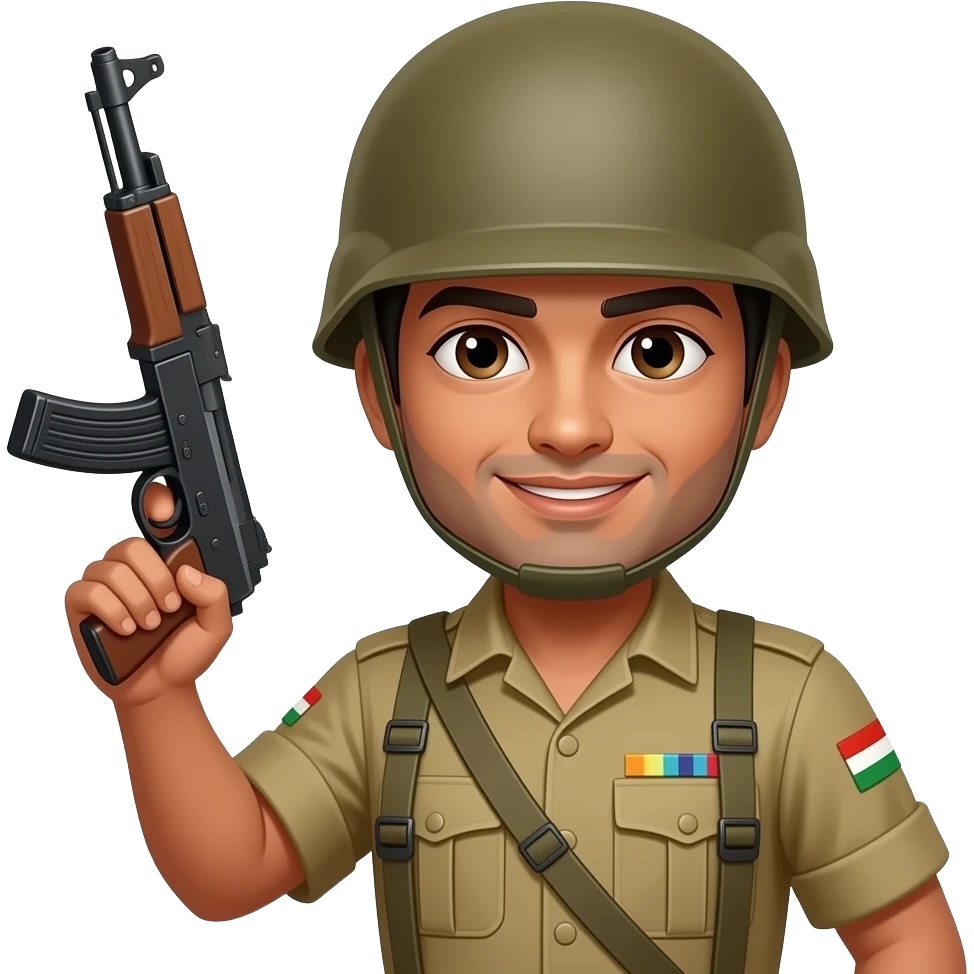 India Solider holding gun emoji