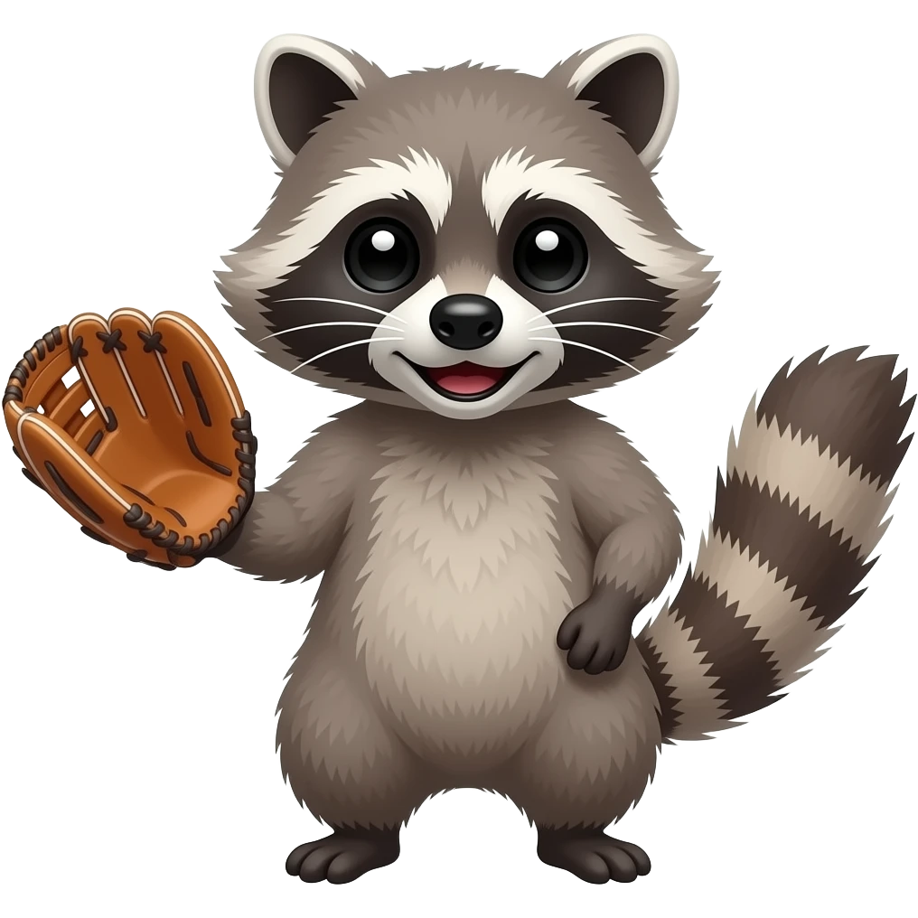racoon with baseball glove emoji