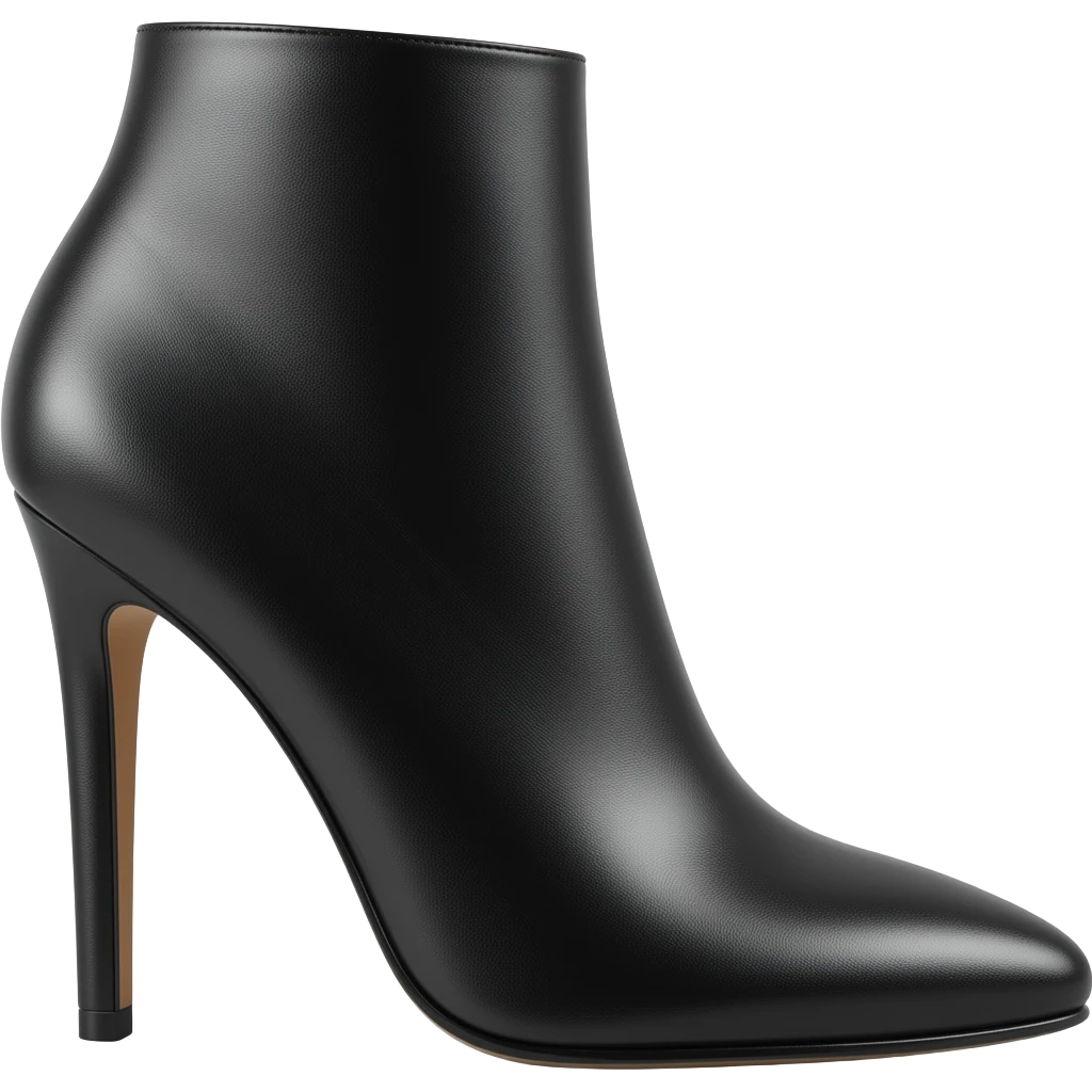 Black leather 10 inch ankle bootie stilettos emoji emoji