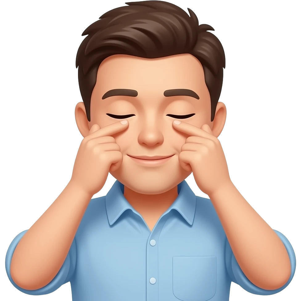 Человек трет глаза emoji