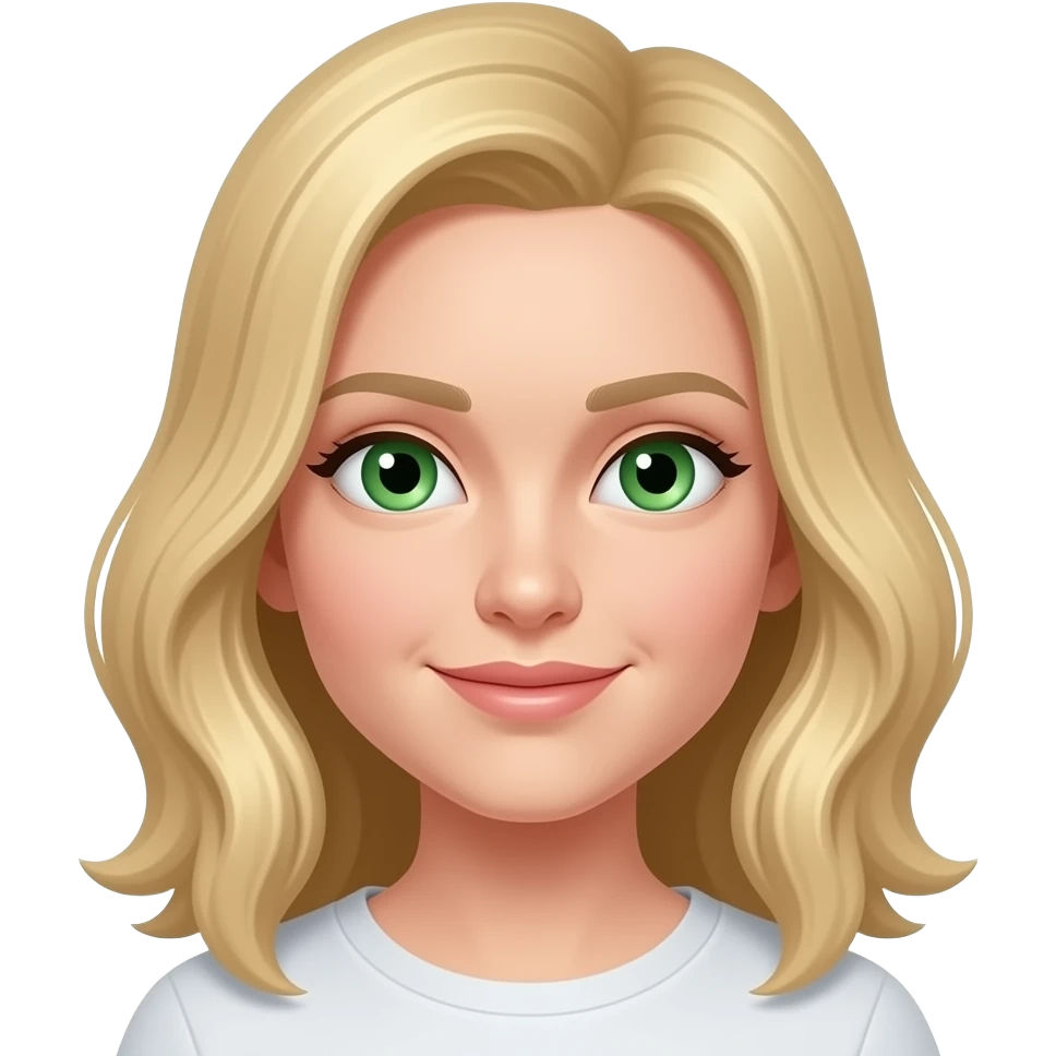 Una rubia con ojos verdes emoji emoji