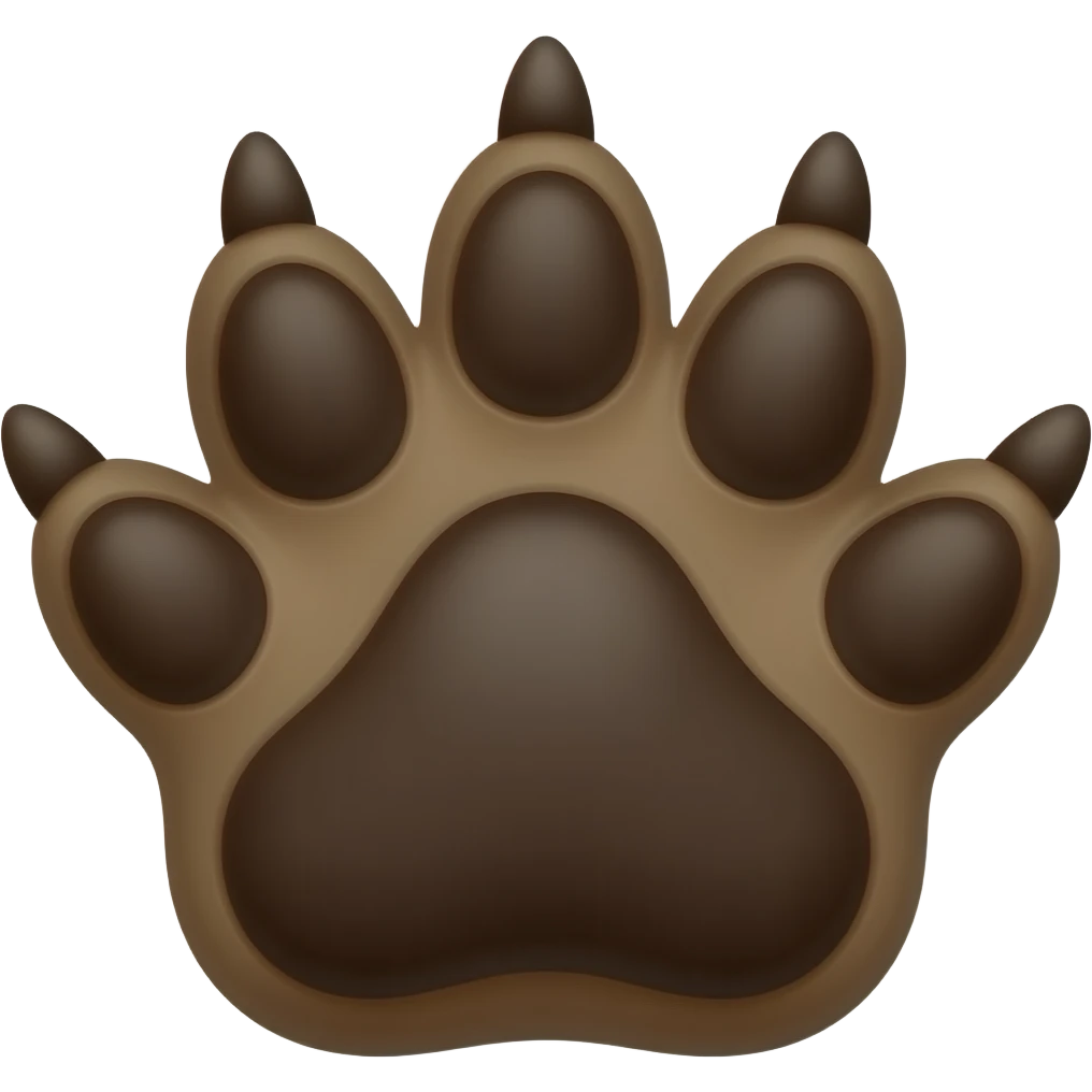 Brown wolf paw emoji
