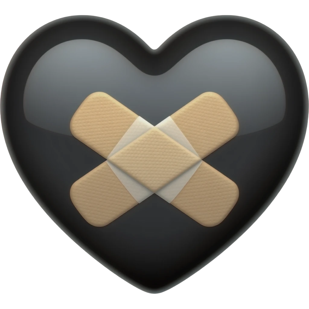 Black heart with single bandage emoji emoji