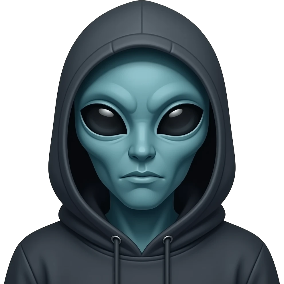 little bit dark tone pink alien wear hoodie close up emoji
