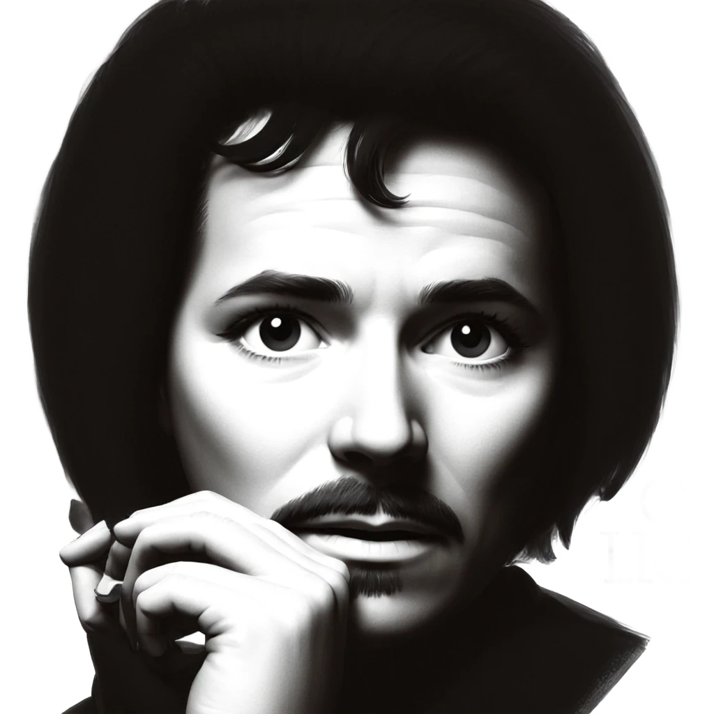 monochrome portrait of girl emoji