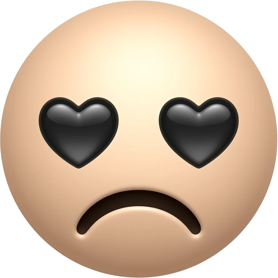 frowning face with hearts emoji