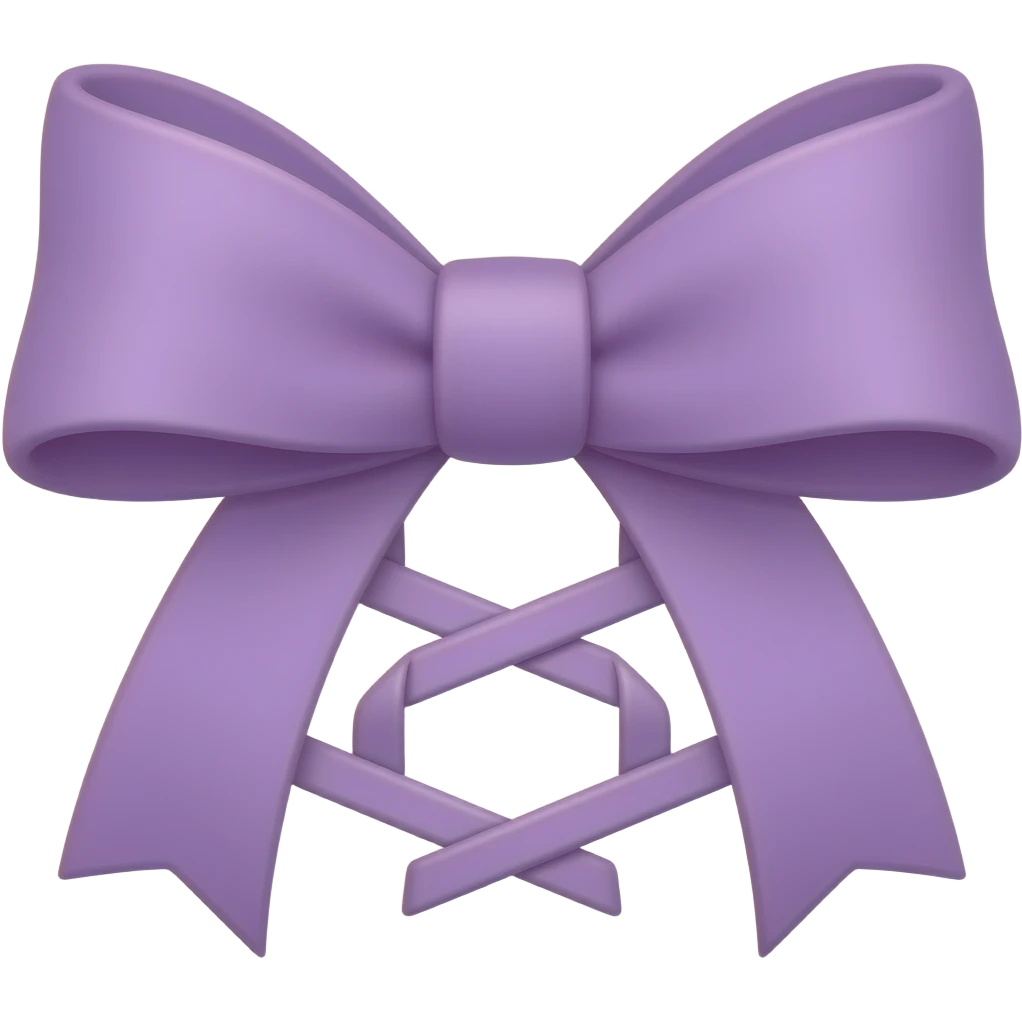 Light Purple bow with laces emoji