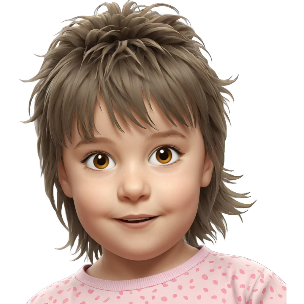 smiling girl portrait with messy hair emoji