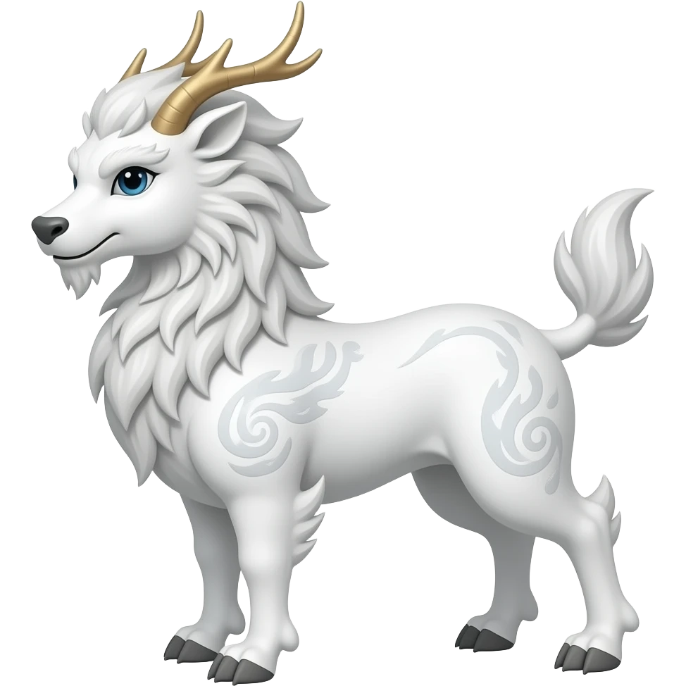White Qilin with grey feet emoji