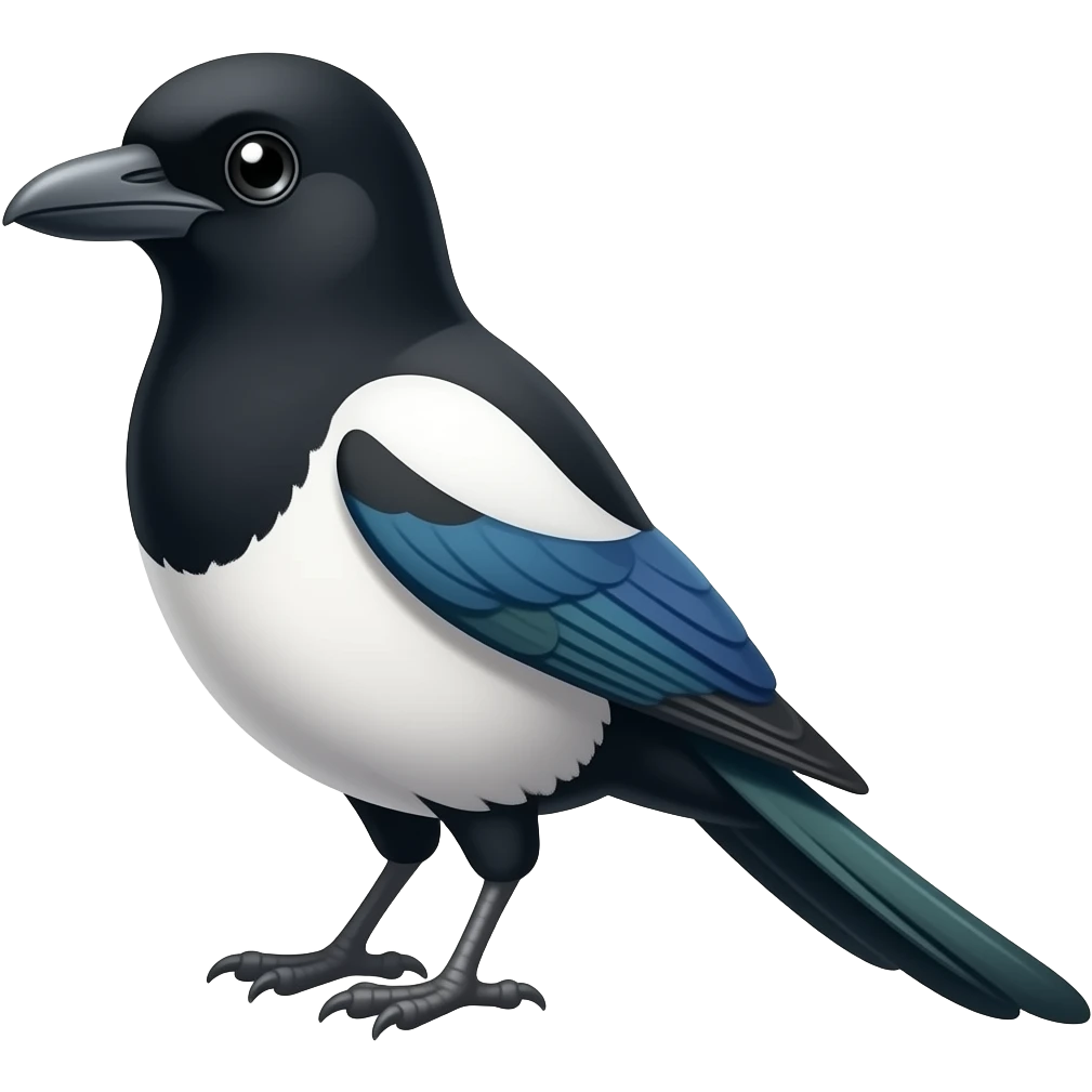 Cartoon 2d magpie emoji