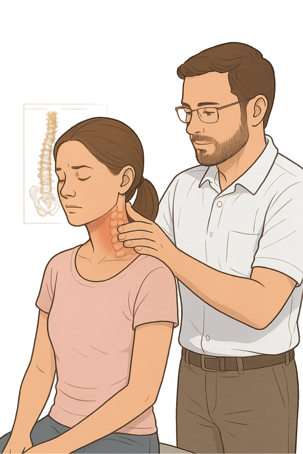 Donna dall'osteopata per il suo problema alla cervicale emoji