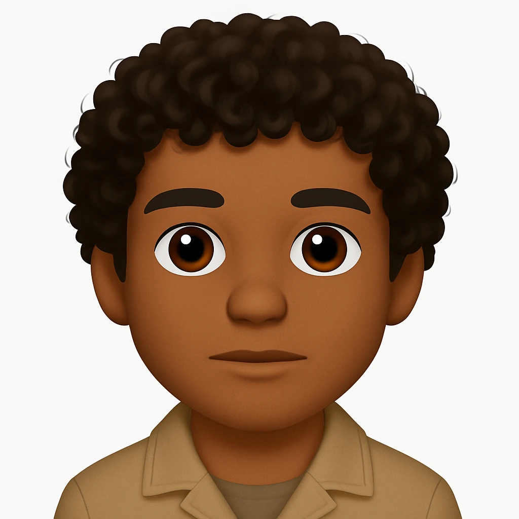 turn the second man in emoji style of the 1st image, match the facial features and get up emoji