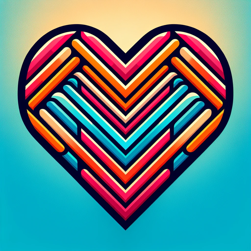 heart with a chevron pattern emoji