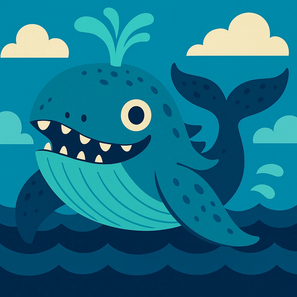 Big humpback whale monster emoji