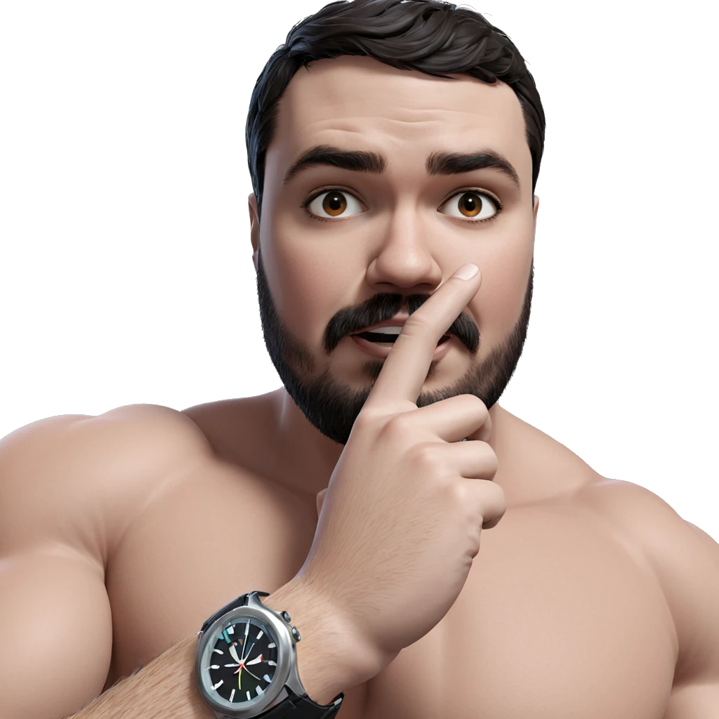 muscular man with wristwatch emoji