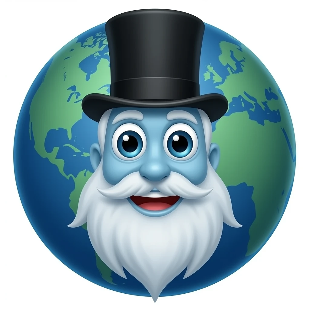 Neptune smiling with a top hat a planet emoji