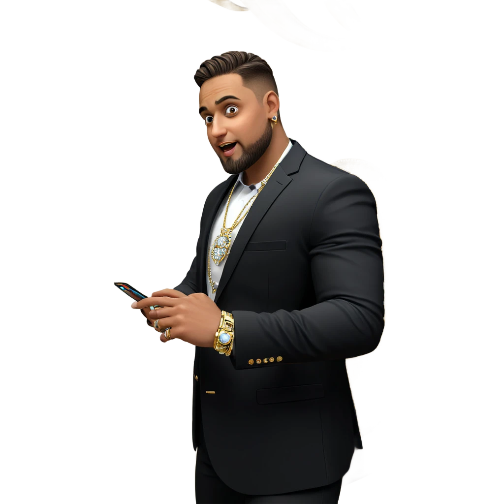 dapper young man with jewelry emoji