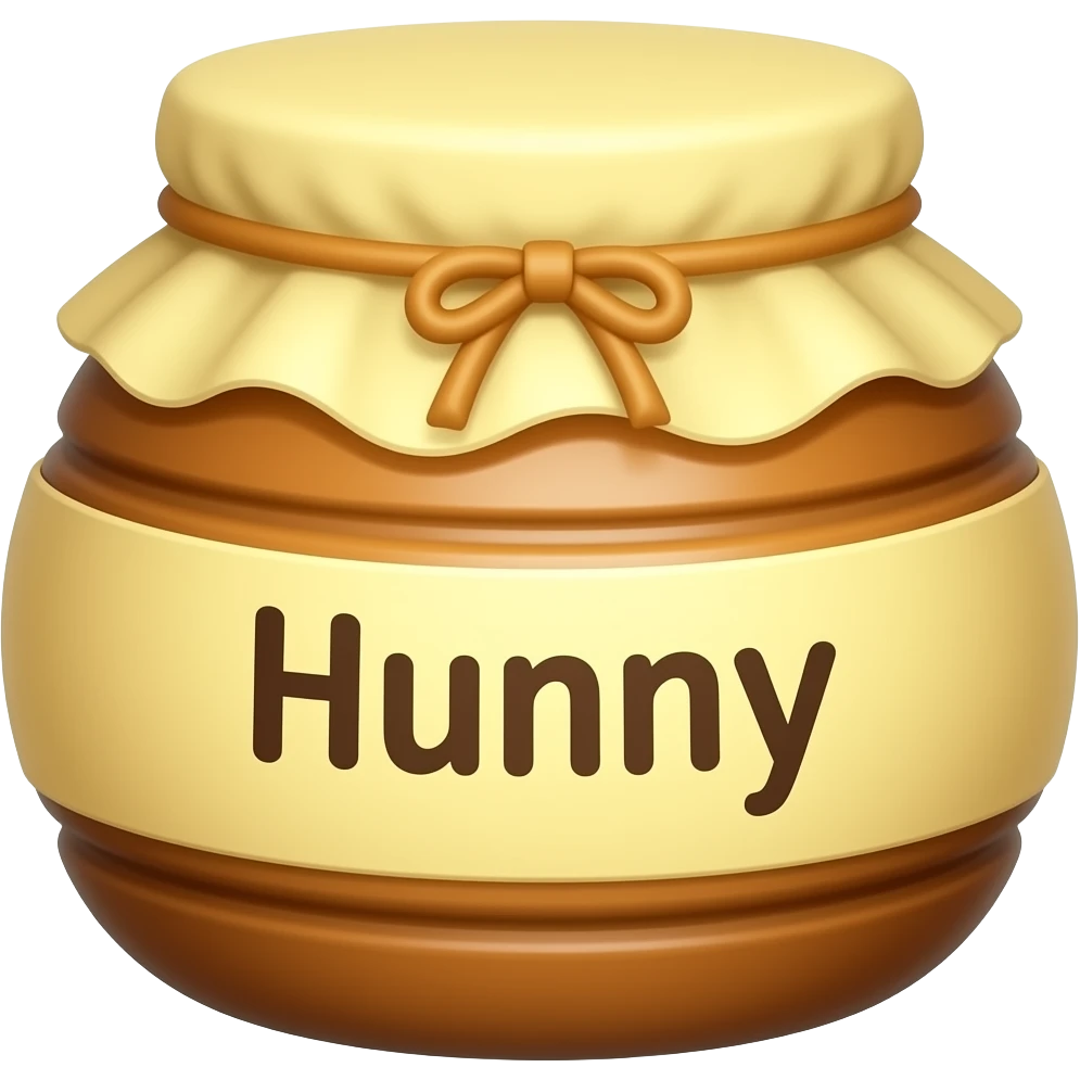 Cute Honey Pot that says Hunny cute font in the front emoji