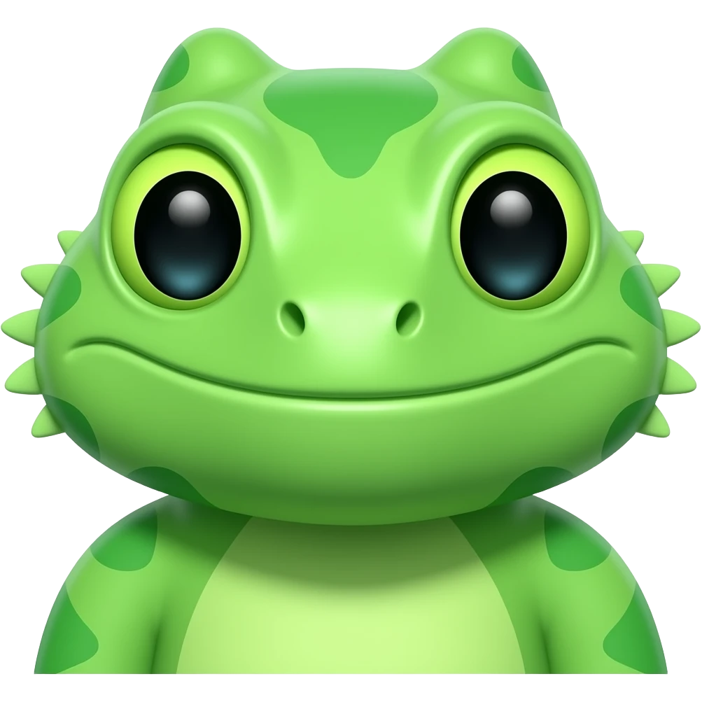 neon green lizard head and sholders emoji