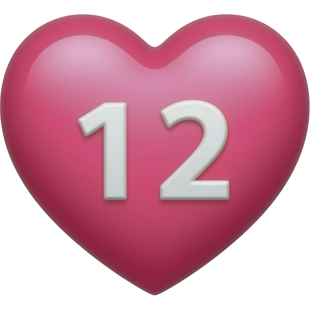 number 21 inside pink heart emoji
