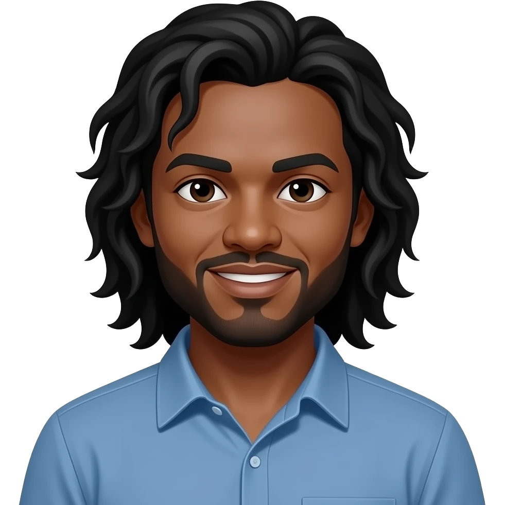 À cap verdian with locks without beard emoji