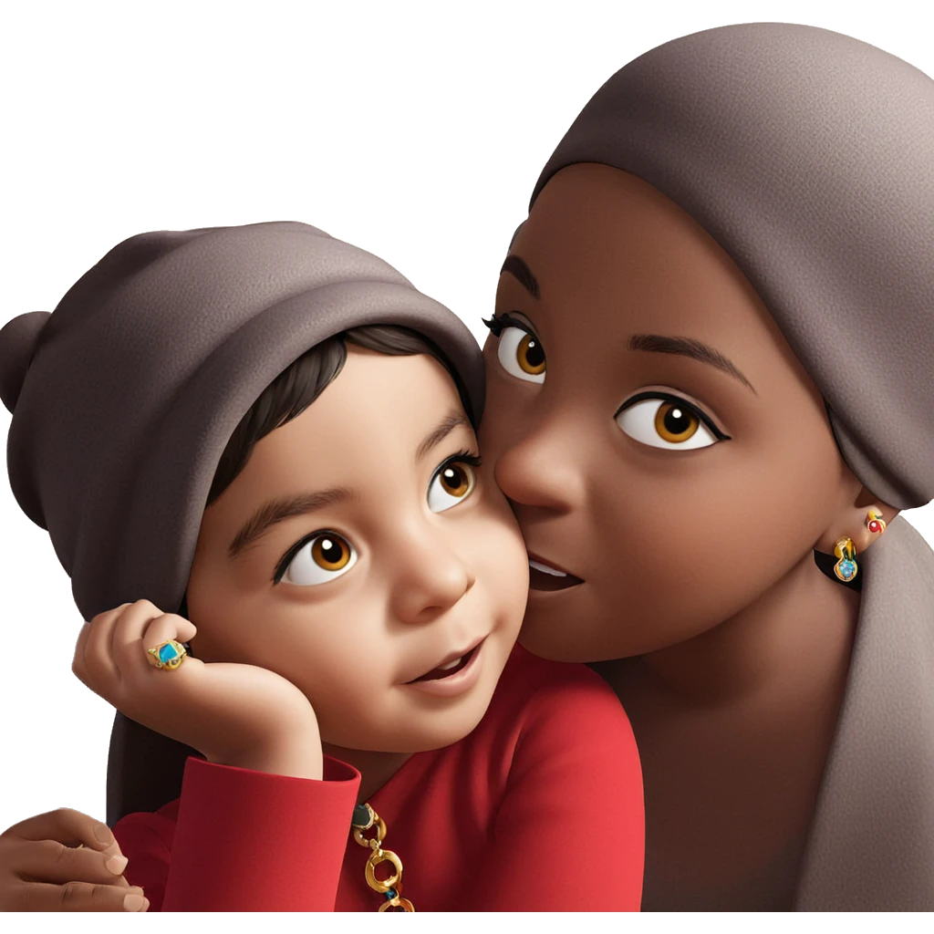 girls in hats with jewelry emoji