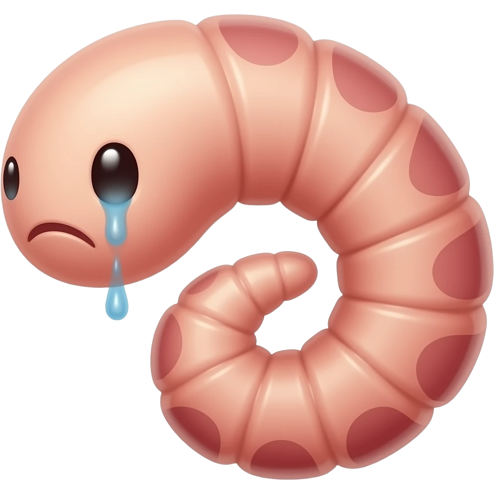 Sad worm fetus emoji