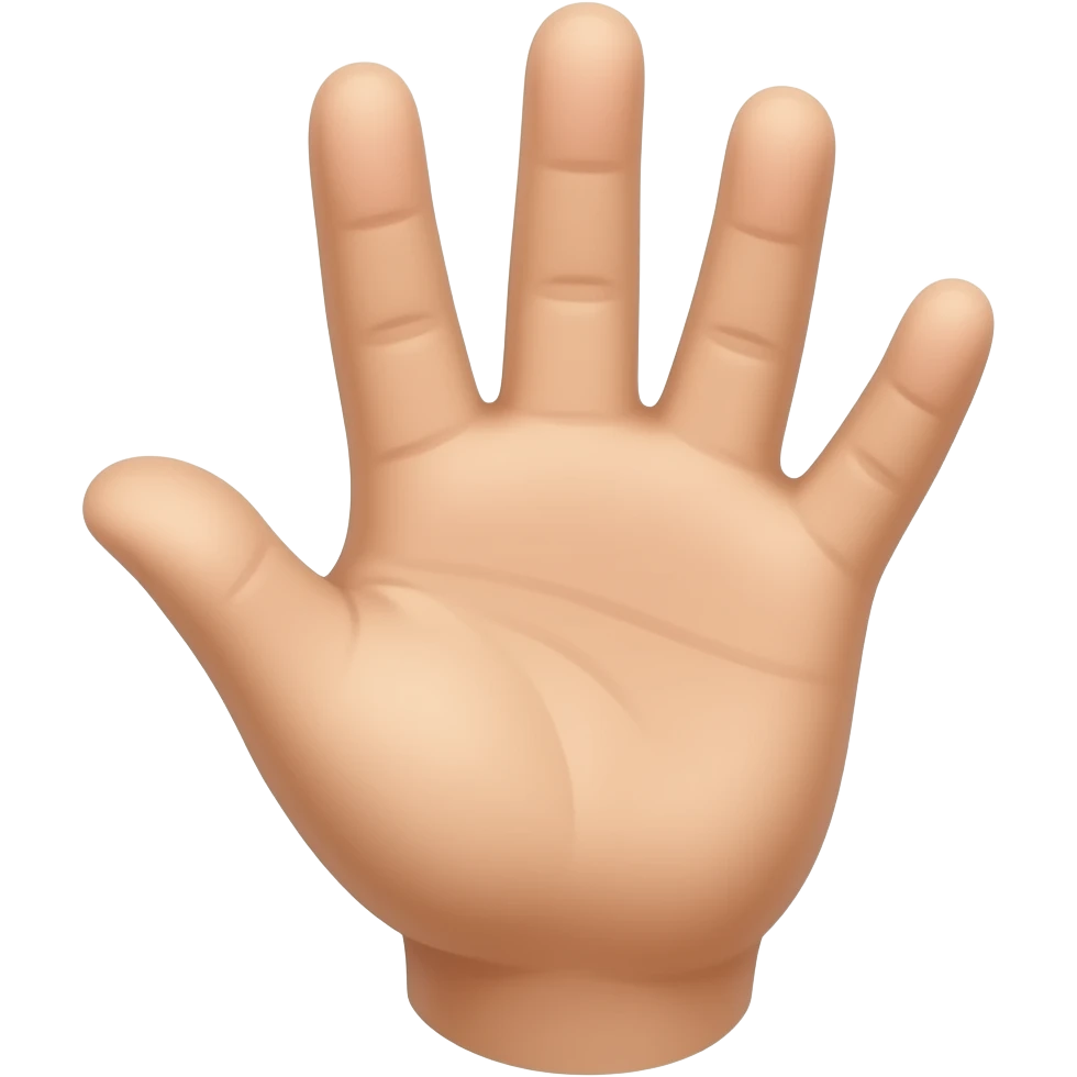 close up of a hand of a kid, back of the hand: not the palm emoji
