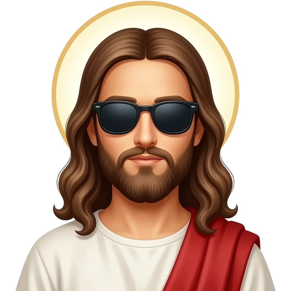 Jesus Christ wearing Ray-Ban SHOOTER model emoji